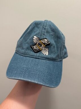 OTTO Denim Blue Baseball Cap with Flying Money Patch